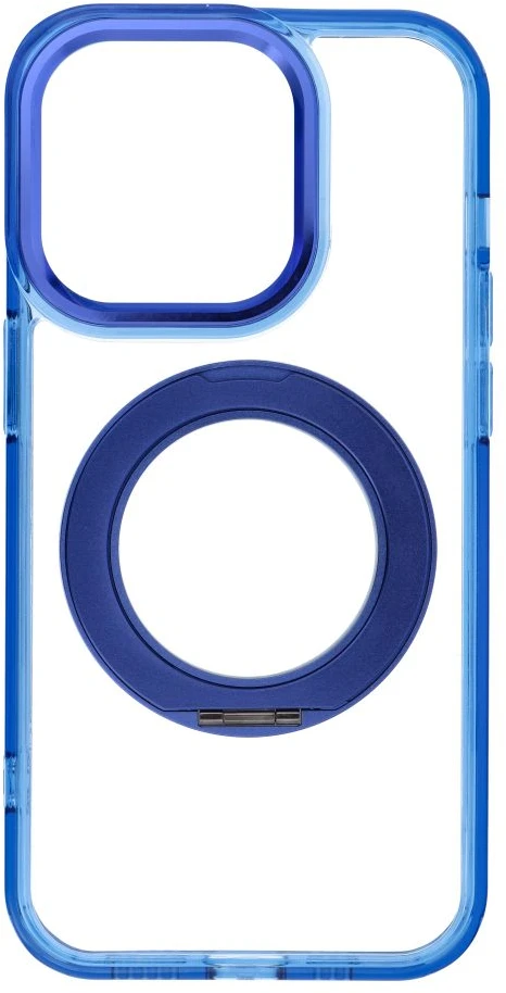 Dėklas Oem Case for iPhone 14 PRO Frame Circle Stand compatible with MagSafe navy mėlynas
