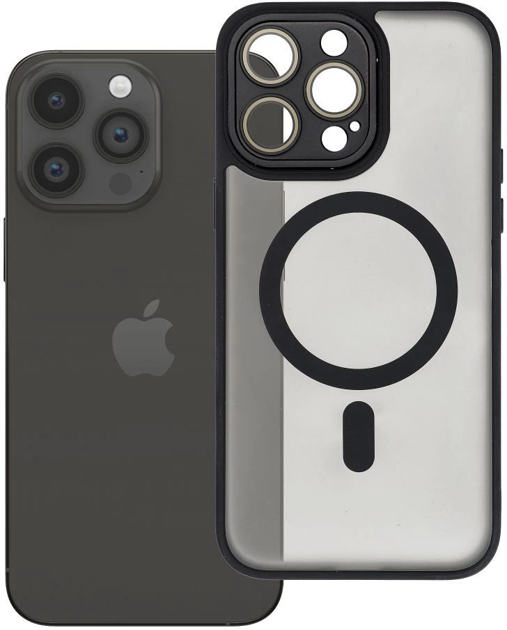 OEM dėklas, skirtas iPhone 14 PRO MAX, Variete Mag Cover, suderinamas su MagSafe juodas