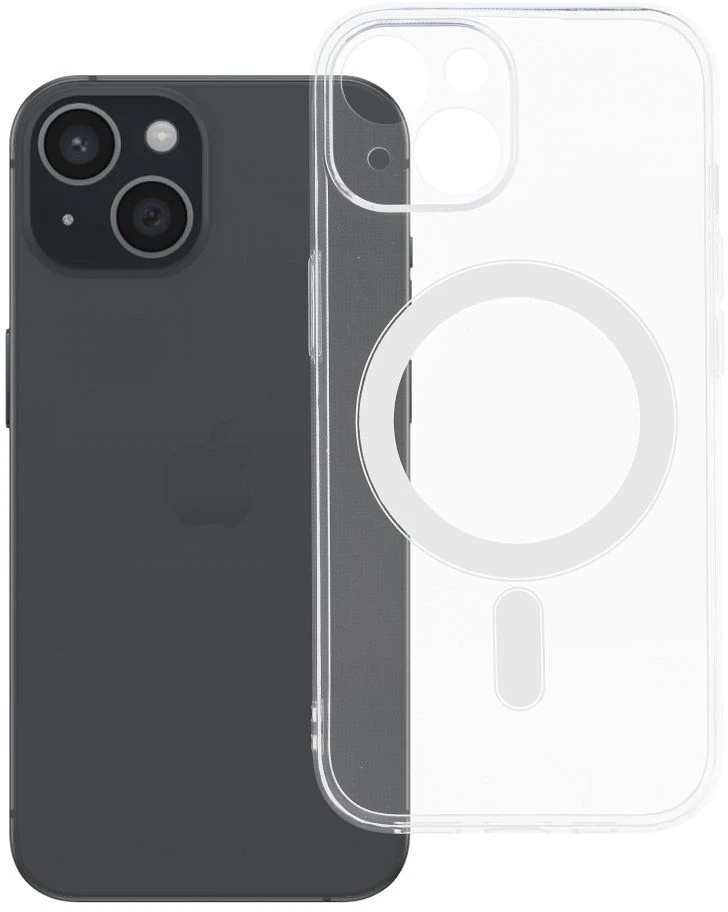 Oem Originalus „iPhone 15“ dėklas, skaidrus, 2 mm „Mag“ dangtelis, suderinamas su „MagSafe“ (fotoaparato apsauga), permatomas
