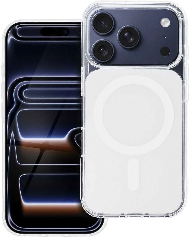 Oem Originalus „iPhone 15“ dėklas, skaidrus „Fusion Mag Cover“, suderinamas su „MagSafe“ baltais