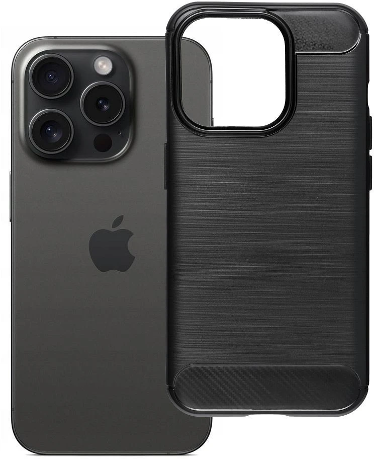 OEM dėklas iPhone 15 PRO Carbon 2.0 juodas