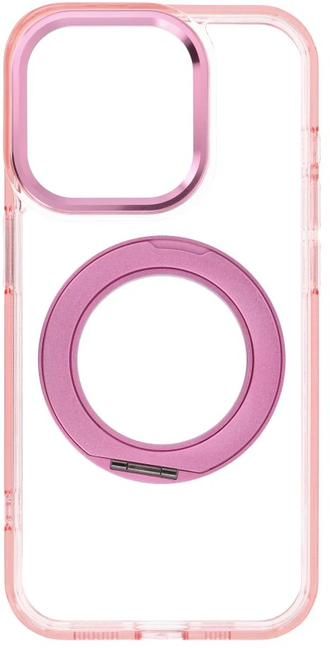 Oem dėklas iPhone 15 Pro su rėmeliu, žiediniu stovu, suderinamas su MagSafe, rožinis
