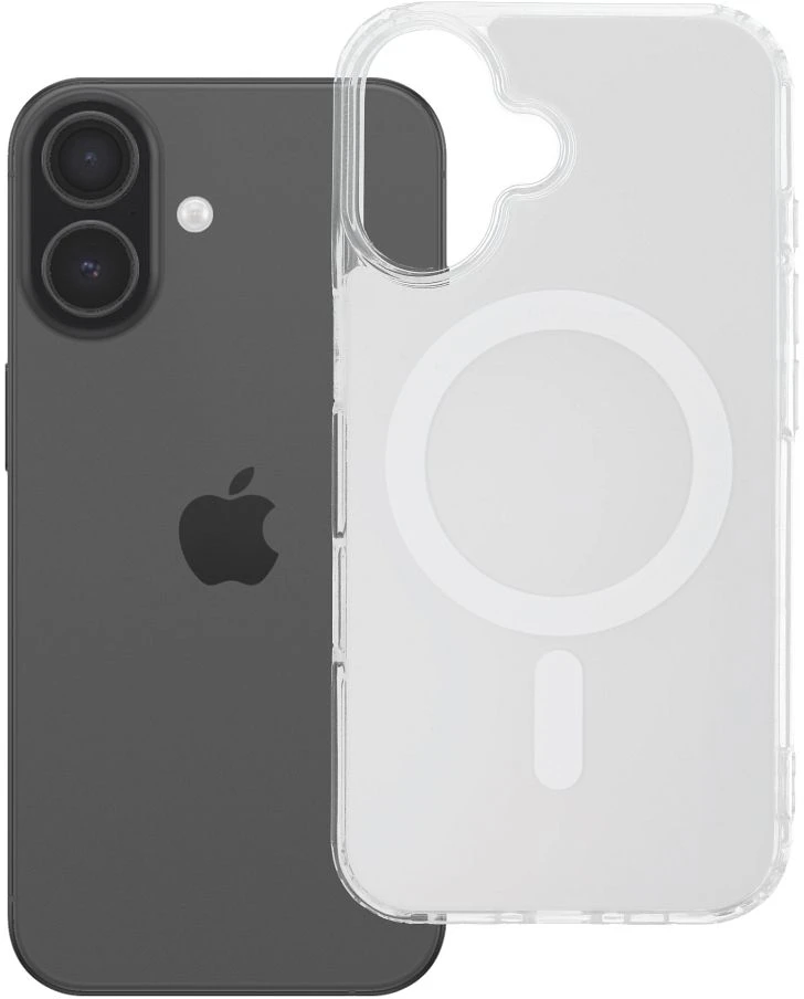 Oem Originalus „iPhone 16“ dėklas, skaidrus „Fusion Mag Cover“, suderinamas su „MagSafe“ baltais