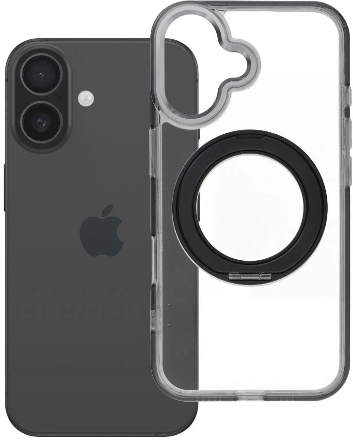 Oem Originalus „iPhone 16 Frame Circle“ dėklas, suderinamas su „MagSafe“ ir juodas