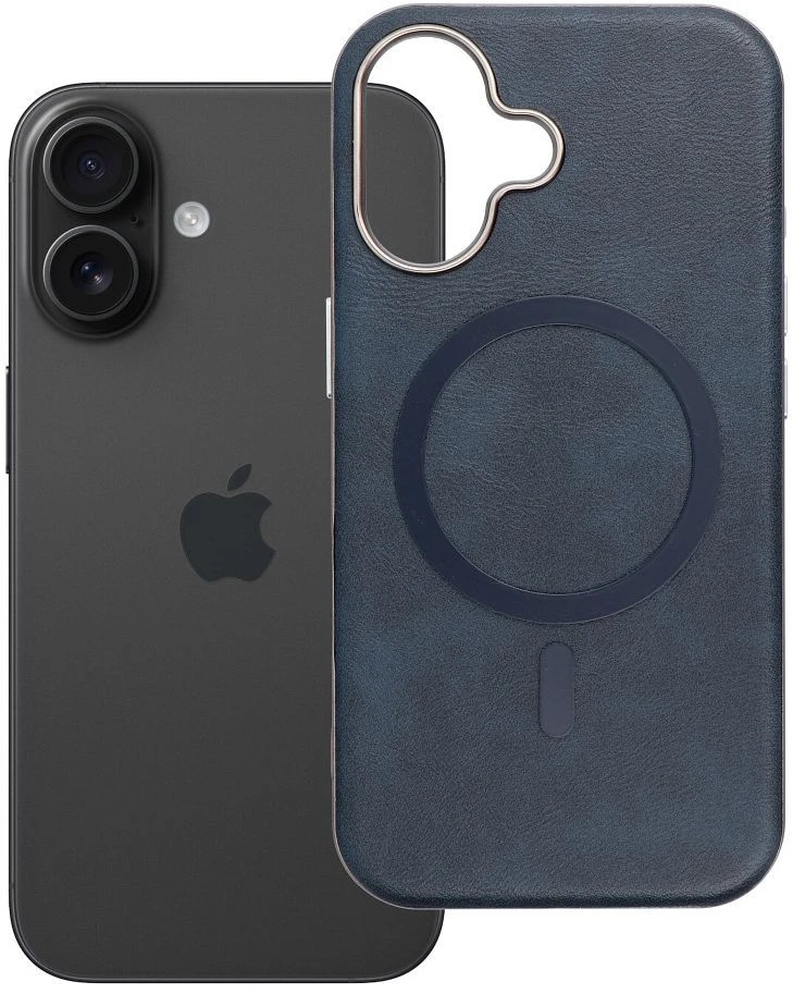 Oem GENTLEMAN MAG COVER dėklas suderinamas su MagSafe skirtas Apple iPhone 16 mėlynos spalvos