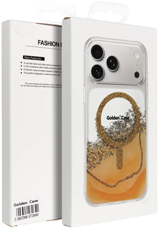 OEM dėklas, skirtas iPhone 16, auksinis, suderinamas su „MagSafe“ auksiniu dangteliu.