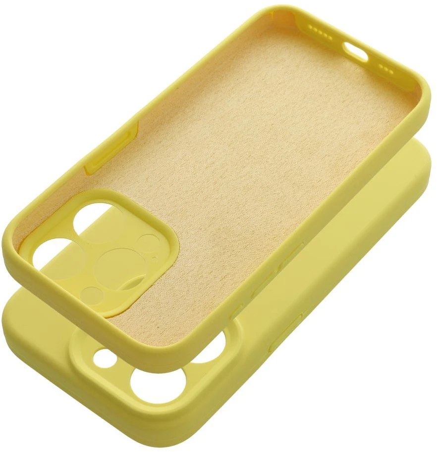 OEM silikoninis 2 mm dėklas, skirtas „iPhone 16 PLUS“ (apsauga nuo kameros), suderinamas su „MagSafe“, geltonas