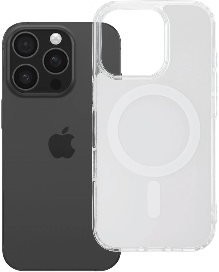 Oem Originalus „iPhone 16 PRO“ dėklas, skaidrus „Fusion Mag Cover“, suderinamas su „MagSafe“ baltais