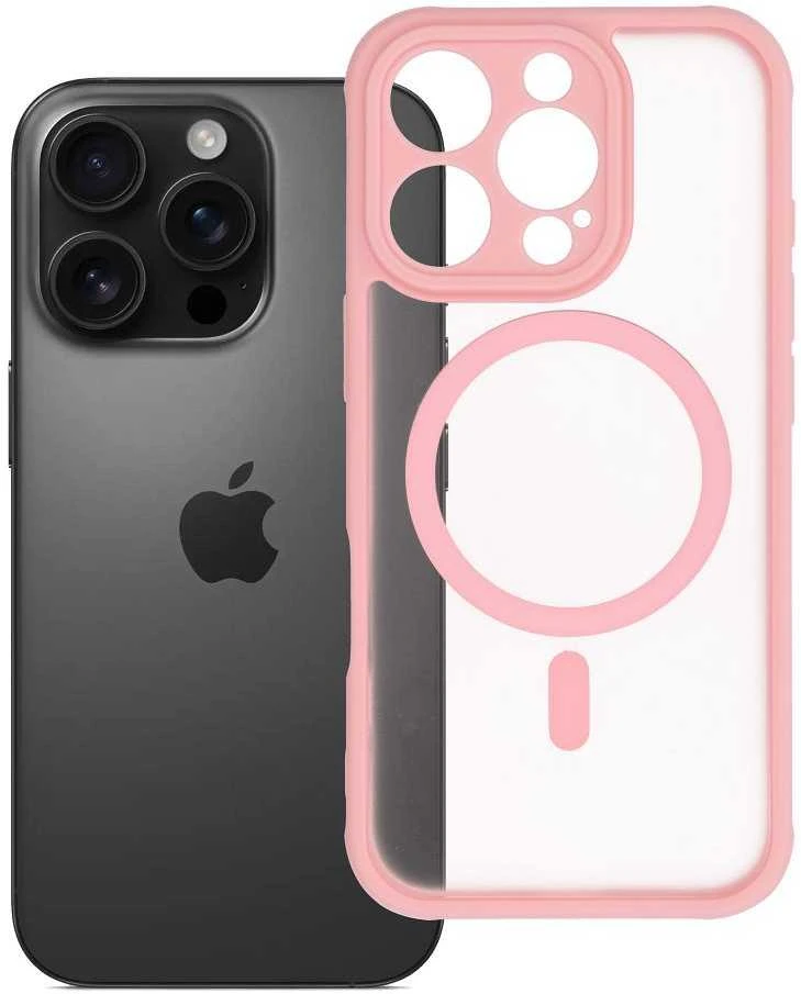 OEM dėklas, skirtas „iPhone 16 PRO“ visiškai matiniam „Mag“ dangteliui, suderinamas su „MagSafe“, šviesiai rožinis