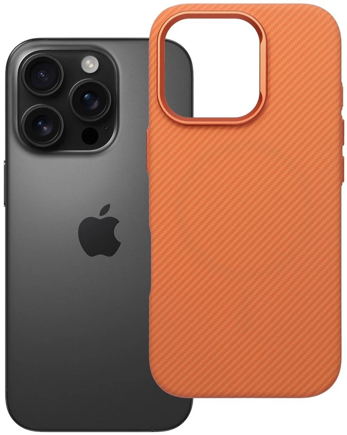 Oem Originalus „iPhone 16 PRO“ K-Look dėklas, suderinamas su „MagSafe“ oranžinis