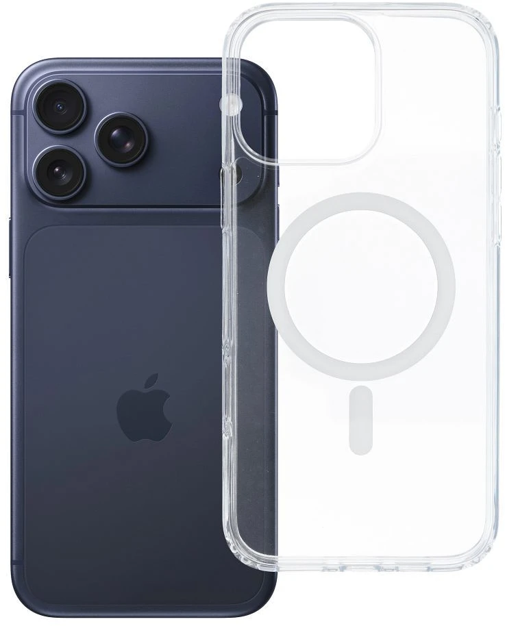 Oem Originalus „iPhone 16 PRO MAX“ skaidrus „Mag Cover Elite“ dėklas (STR / NEGELTONAS / KAMEROS VALDYMO MYGTUKAS), suderinamas su skaidriu „MagSafe“