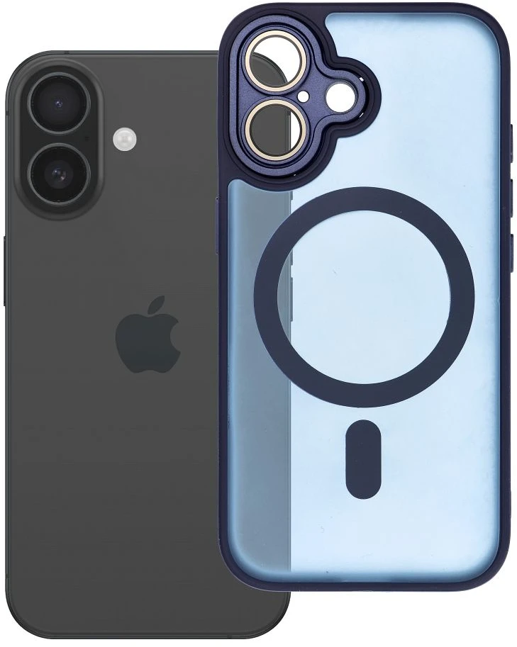 OEM dėklas, skirtas iPhone 16, Variete Mag dėklas, suderinamas su MagSafe, tamsiai mėlynas