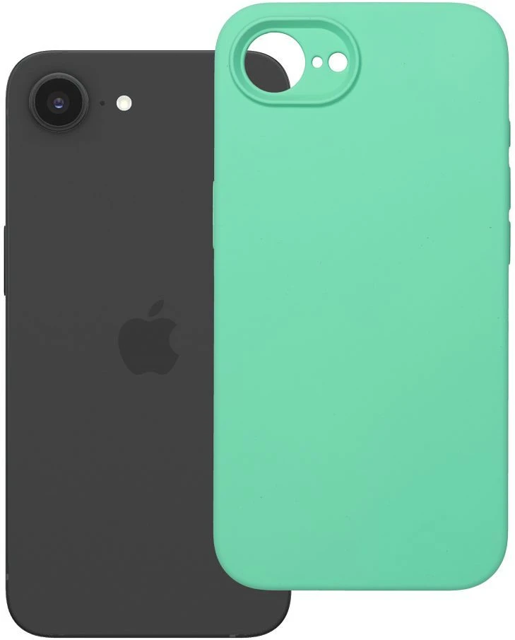 Oem Originalus silikoninis dėklas, skirtas iPhone 16e (SE 4 2025) / 17e, 2 mm (apsauga nuo kameros), mėtinės spalvos