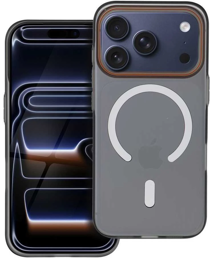 Dėklas Oem Case for iPhone 16e (SE4 2025) / 17e Go Oranžinis compatible with MagSafe juodas