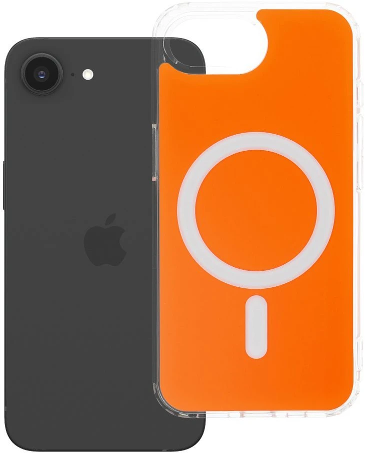 Dėklas Oem Case for iPhone 16e (SE4 2025) / 17e Clear Fusion Mag Cover compatible with MagSafe hermes oranžinis