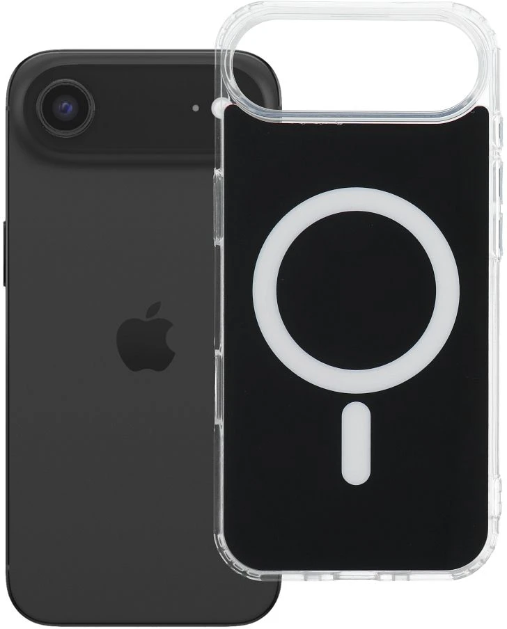 OEM dėklas, skirtas „iPhone 17 AIR Clear Fusion Mag Cover“, suderinamas su „MagSafe“ (juodas)