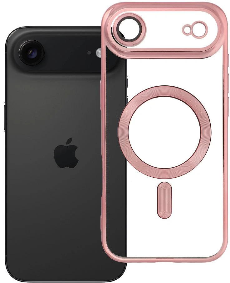 OEM dėklas, skirtas iPhone 17 AIR, Electro Mag dėklas, suderinamas su MagSafe, auksinis-rose