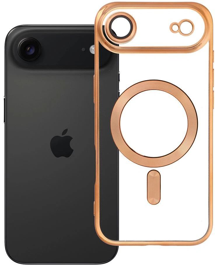 OEM dėklas, skirtas iPhone 17 AIR, Electro Mag dėklas, suderinamas su MagSafe auksiniu dangteliu