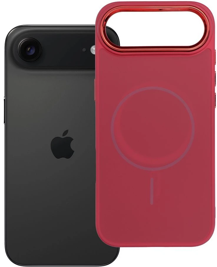 Oem Originalus „iPhone 17 AIR“ dėklas, suderinamas su „MagSafe“, rausvai raudonas