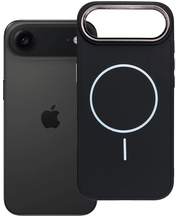 OEM dėklas, skirtas „iPhone 17 AIR Frame Mag Cover“, suderinamas su „MagSafe“ (juodas)