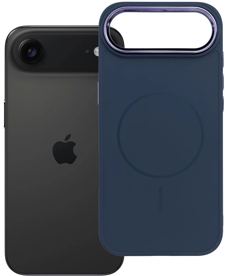 OEM dėklas, skirtas „iPhone 17 AIR Frame Mag Cover“, suderinamas su „MagSafe“, tamsiai mėlynas