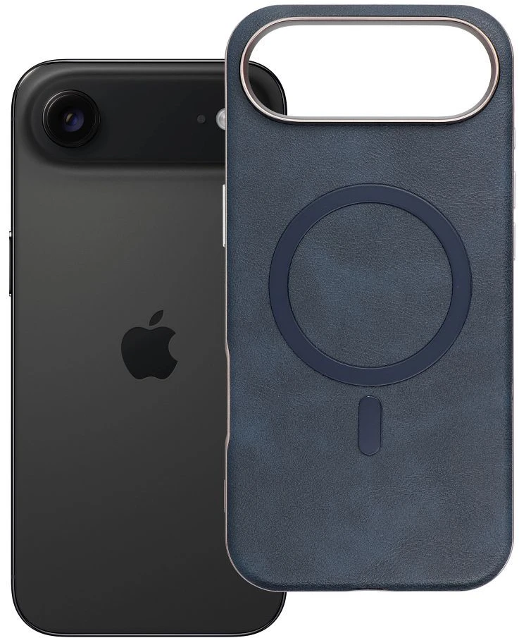 OEM dėklas, skirtas iPhone 17 AIR, Gentleman Mag Cover, suderinamas su MagSafe, tamsiai mėlynas