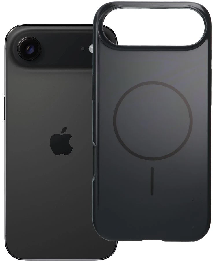 OEM dėklas, skirtas iPhone 17 AIR, blizgus Mag dėklas, suderinamas su MagSafe juodas