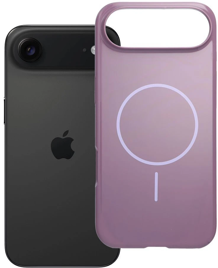 OEM dėklas, skirtas iPhone 17 AIR, blizgus Mag dėklas, suderinamas su MagSafe violetine