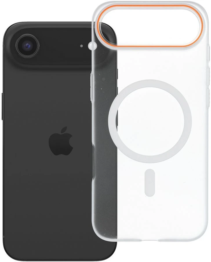 Oem Originalus „iPhone 17 AIR Go“ dėklas, oranžinis, suderinamas su „MagSafe“ ir permatomas.