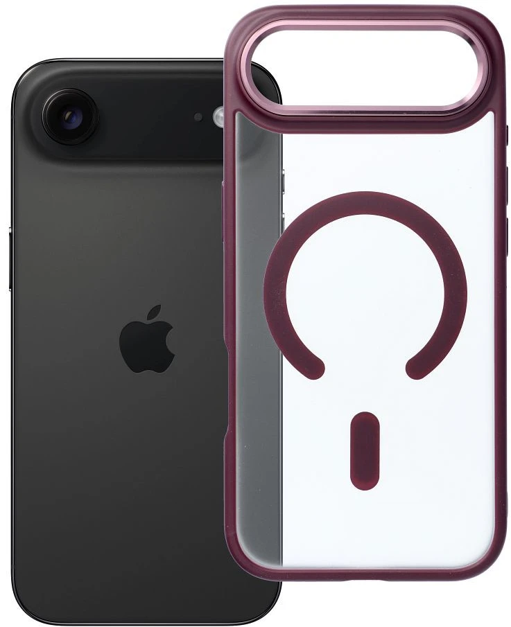 Oem Originalus „iPhone 17 AIR“ matinis „Mag“ dėklas, suderinamas su „MagSafe“, raudonas