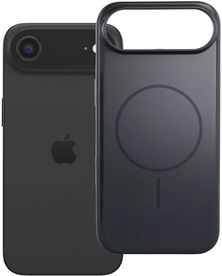 OEM dėklas, skirtas „iPhone 17 AIR Premium“ blizgus „Mag“ dėklas, suderinamas su „MagSafe“ ir kameros valdymo mygtuku, juodas
