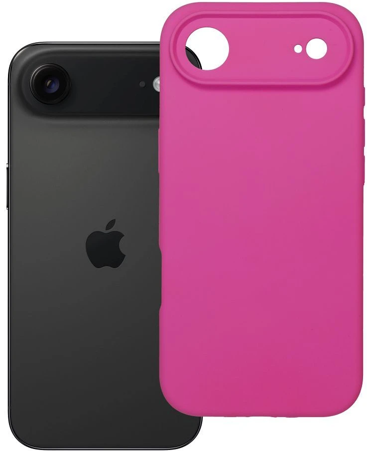 OEM silikoninis dėklas, skirtas „iPhone 17 AIR“, 2 mm (apsauga nuo kameros), suderinamas su „MagSafe“, rožinis