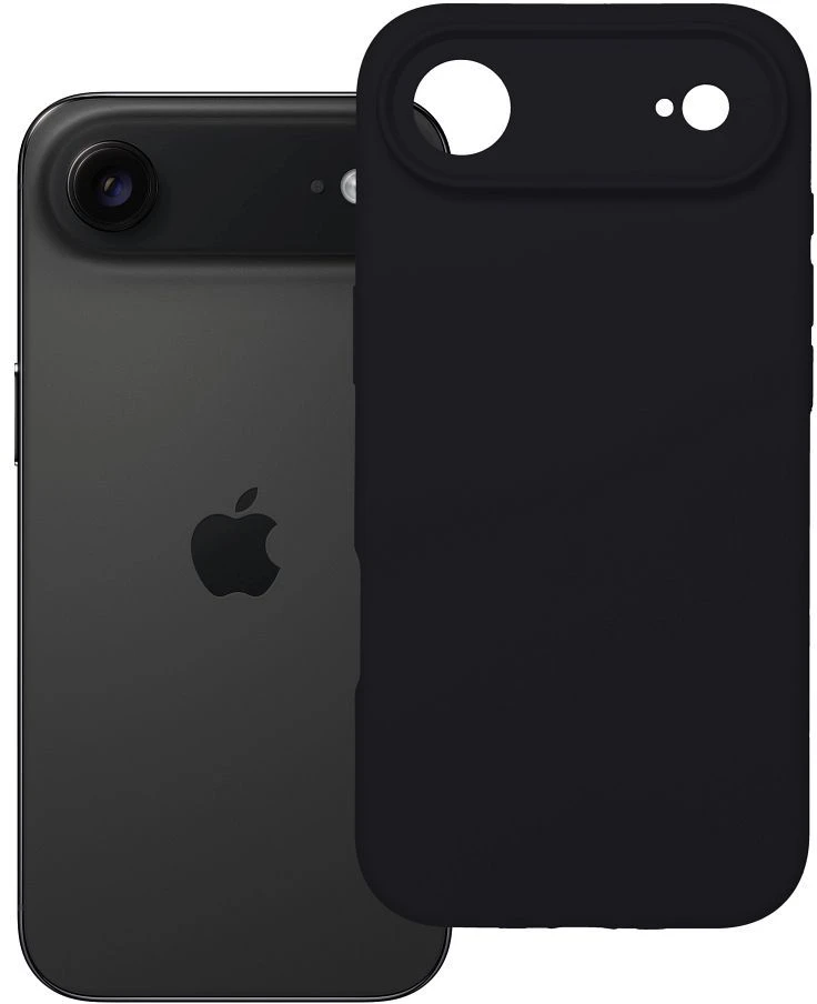 OEM silikoninis dėklas, skirtas iPhone 17 AIR, 2 mm (apsauga nuo kameros), suderinamas su „MagSafe“ (juodas)