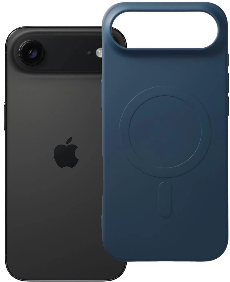 OEM dėklas, skirtas „iPhone 17 AIR“ silikoniniam „Mag“ dėklui, suderinamas su „MagSafe“ (didelė skylė) mėlynas