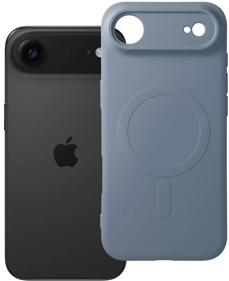 OEM dėklas, skirtas „iPhone 17 AIR“ silikoniniam „Mag“ dėklui, suderinamas su „MagSafe“ (fotoaparato apsauga), šviesus mėlynas