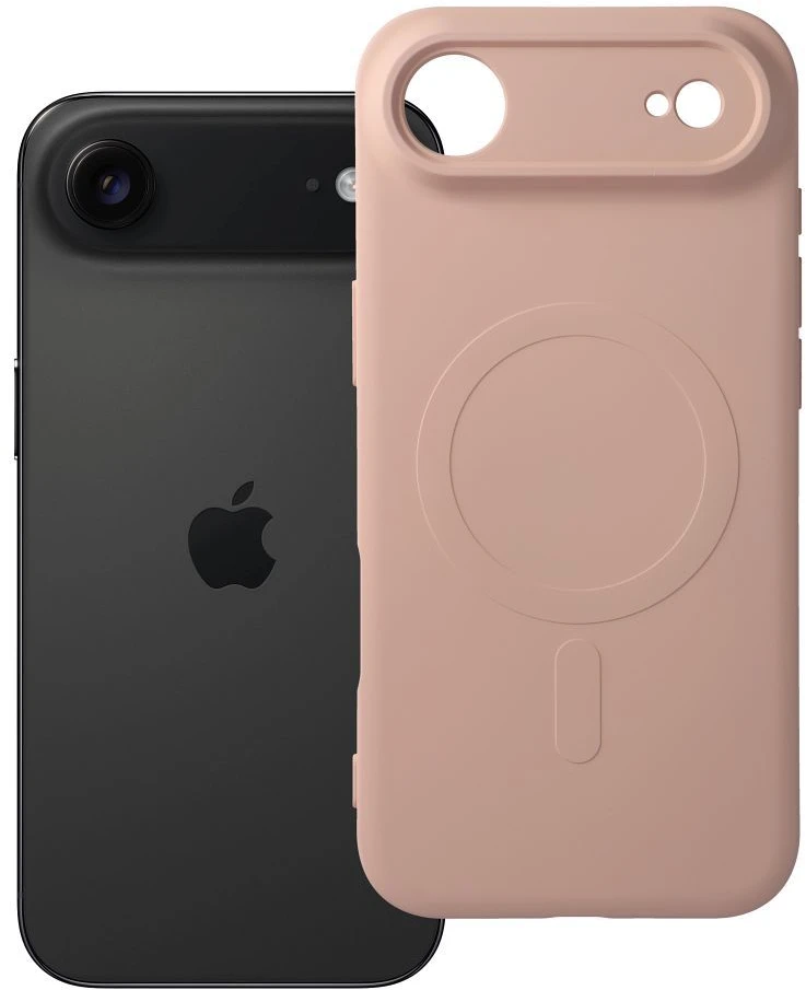 OEM dėklas, skirtas „iPhone 17 AIR“ silikoniniam „MagSafe“ dėklui (apsauginis fotoaparatas), rožinis
