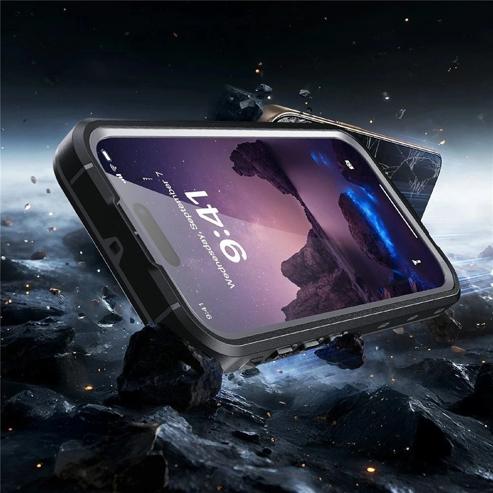 Dėklas Oem Case for iPhone 17 Atsparus vandeniui Shellbox DOT compatible with MagSafe juodas