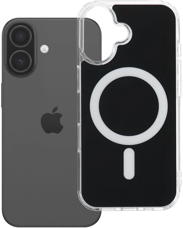 Oem Originalus „iPhone 17“ dėklas, skaidrus „Fusion Mag Cover“, suderinamas su „MagSafe“ (juodas)