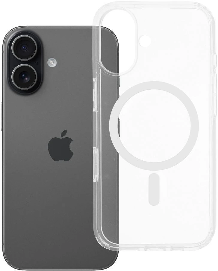 Oem Originalus „iPhone 17 Clear Mag Cover Elite“ dėklas (STR / NEGELTONAS / KAMEROS VALDYMO MYGTUKAS), suderinamas su skaidriu „MgSafe“