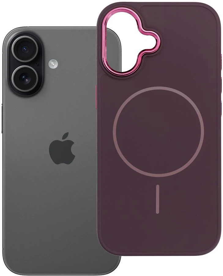 OEM dėklas, skirtas iPhone 17 Frame Mag Cover, suderinamas su MagSafe violetine
