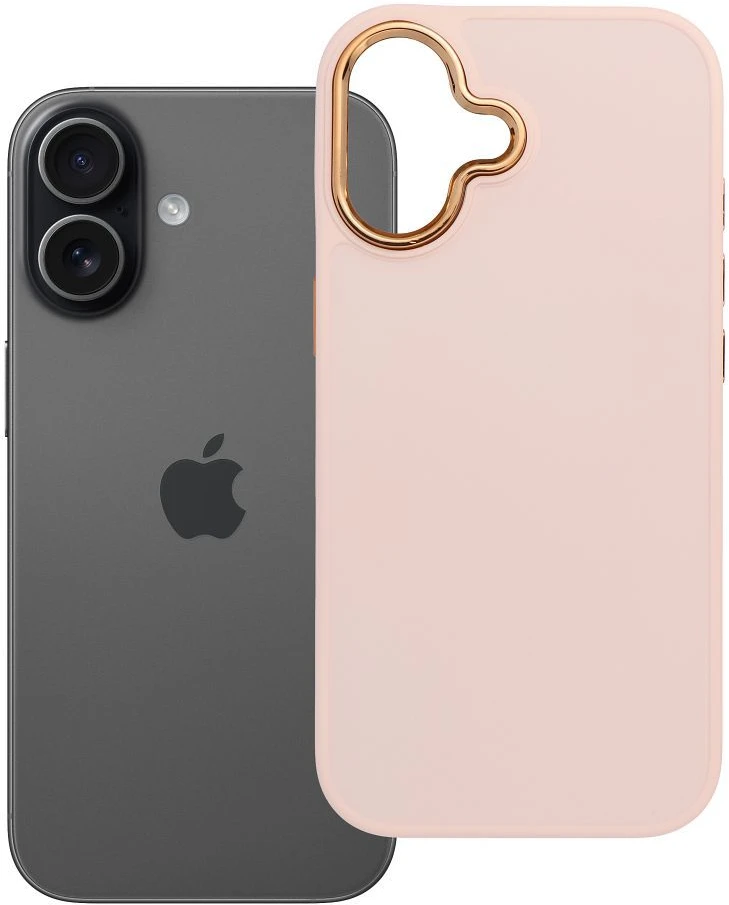OEM dėklas, skirtas „iPhone 17 Frame“, miltelinės rožinės spalvos