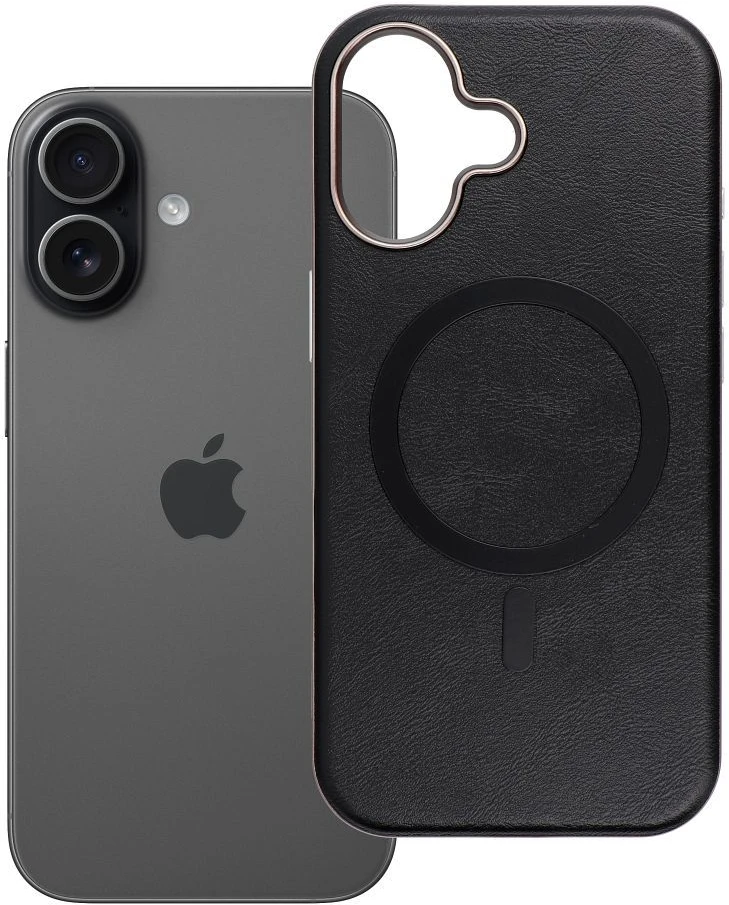 OEM dėklas, skirtas iPhone 17, „Gentleman Mag Cover“, suderinamas su „MagSafe“ (juodas)