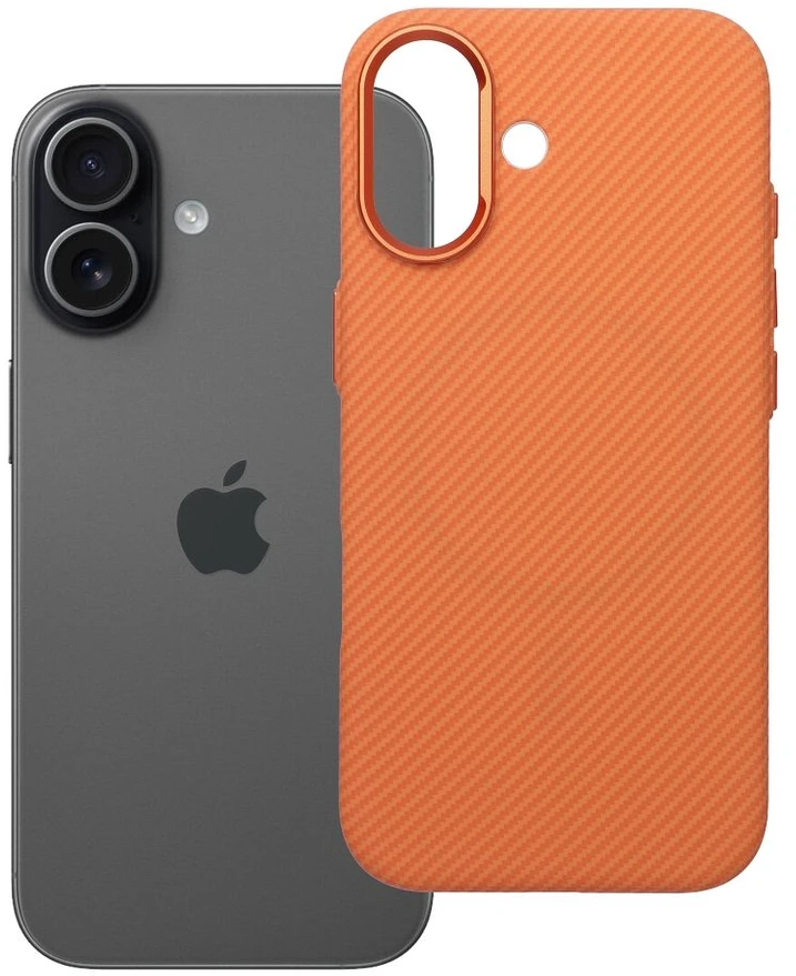 Oem Originalus „iPhone 17“ dėklas, K-Look, suderinamas su „MagSafe“, oranžinis