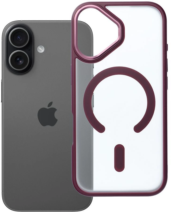 Oem Originalus „iPhone 17“ matinis „Mag“ dėklas, suderinamas su „MagSafe“, raudonas