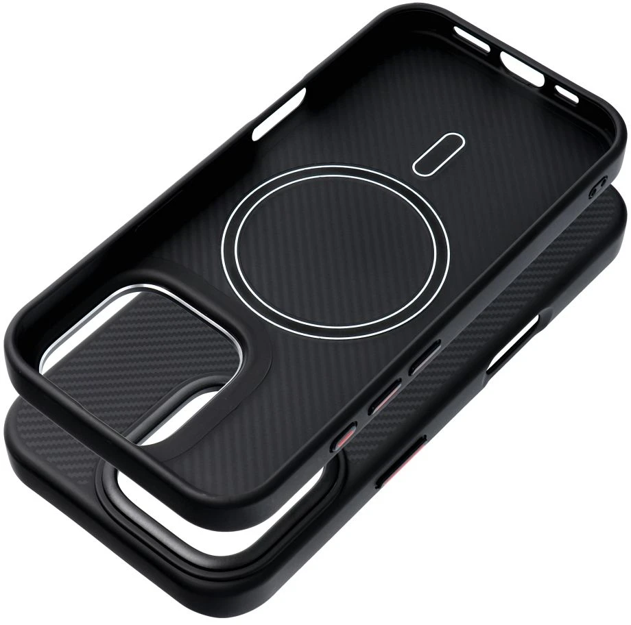 Dėklas Oem Case for iPhone 17 Pro / 18 Pro Carbon Elite Mag Cover compatible with MagSafe juodas