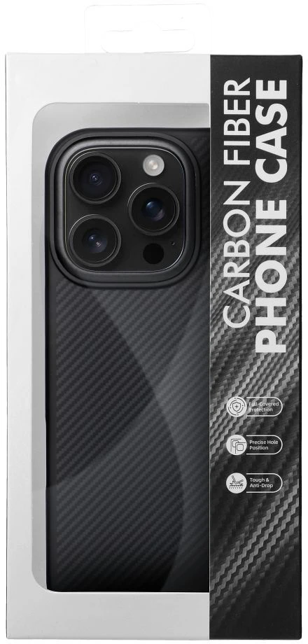 Dėklas Oem Case for iPhone 17 Pro / 18 Pro Carbon Elite Mag Cover compatible with MagSafe juodas