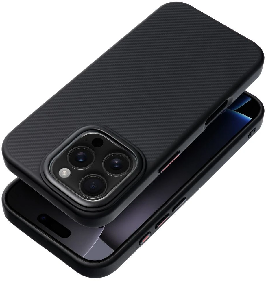 Dėklas Oem Case for iPhone 17 Pro / 18 Pro Carbon Elite Mag Cover compatible with MagSafe juodas