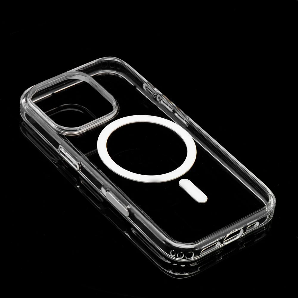 Oem Originalus „iPhone 17 Pro / 18 Pro“ skaidrus „Mag Cover Elite“ dėklas (STR / NEGELTONAS / KAMEROS VALDYMO MYGTUKAS), suderinamas su „MagSafe“ skaidriu dėklu