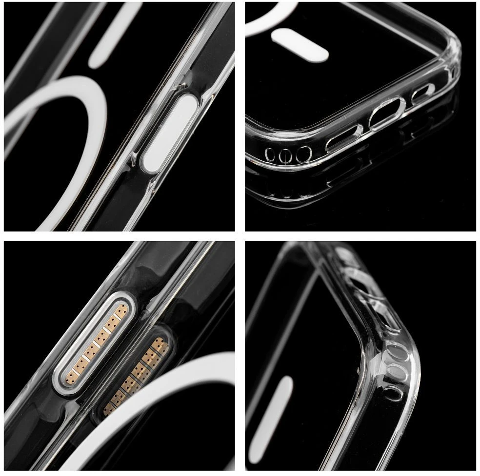 Oem Originalus „iPhone 17 Pro / 18 Pro“ skaidrus „Mag Cover Elite“ dėklas (STR / NEGELTONAS / KAMEROS VALDYMO MYGTUKAS), suderinamas su „MagSafe“ skaidriu dėklu