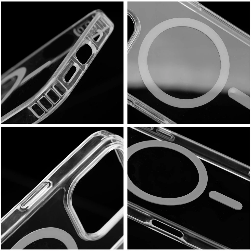 Oem dėklas, skirtas iPhone 17 Pro / 18 Pro, Drop Glue, spalvotas žiedas, Mag dėklas, suderinamas su MagSafe, pilka